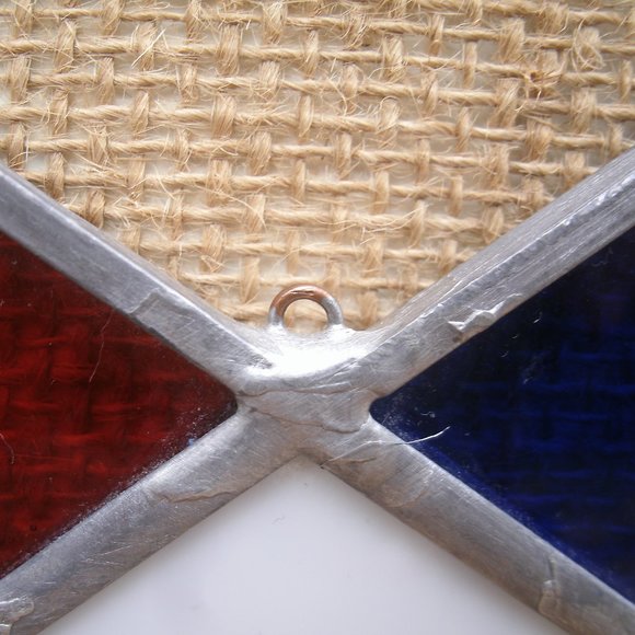 Vintage Eastern Star Symbol Stained Glass Suncatcher - Picture 10 of 10